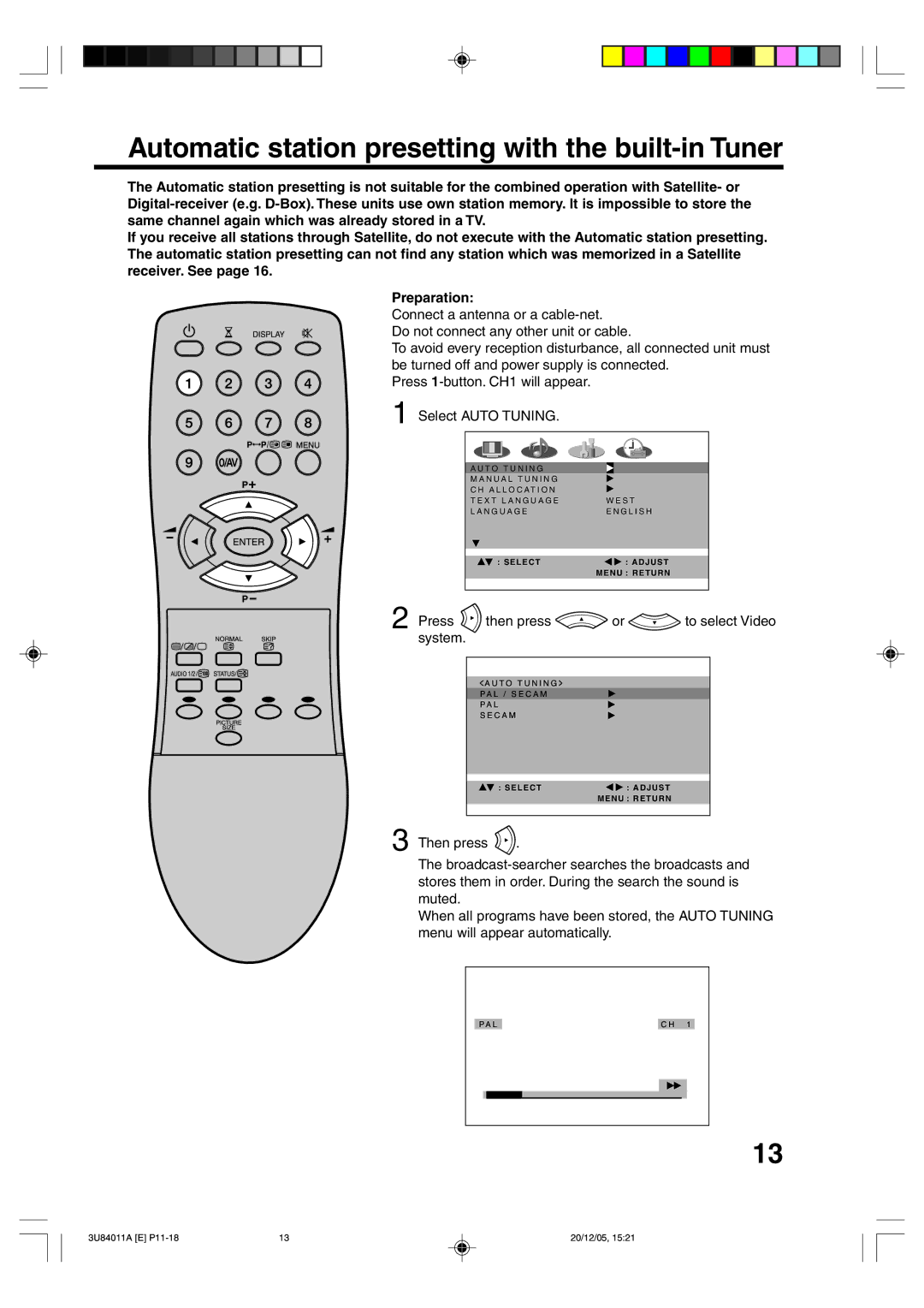 Lenco Marine PL 4201 operating instructions Automatic station presetting with the built-in Tuner, System, Press 