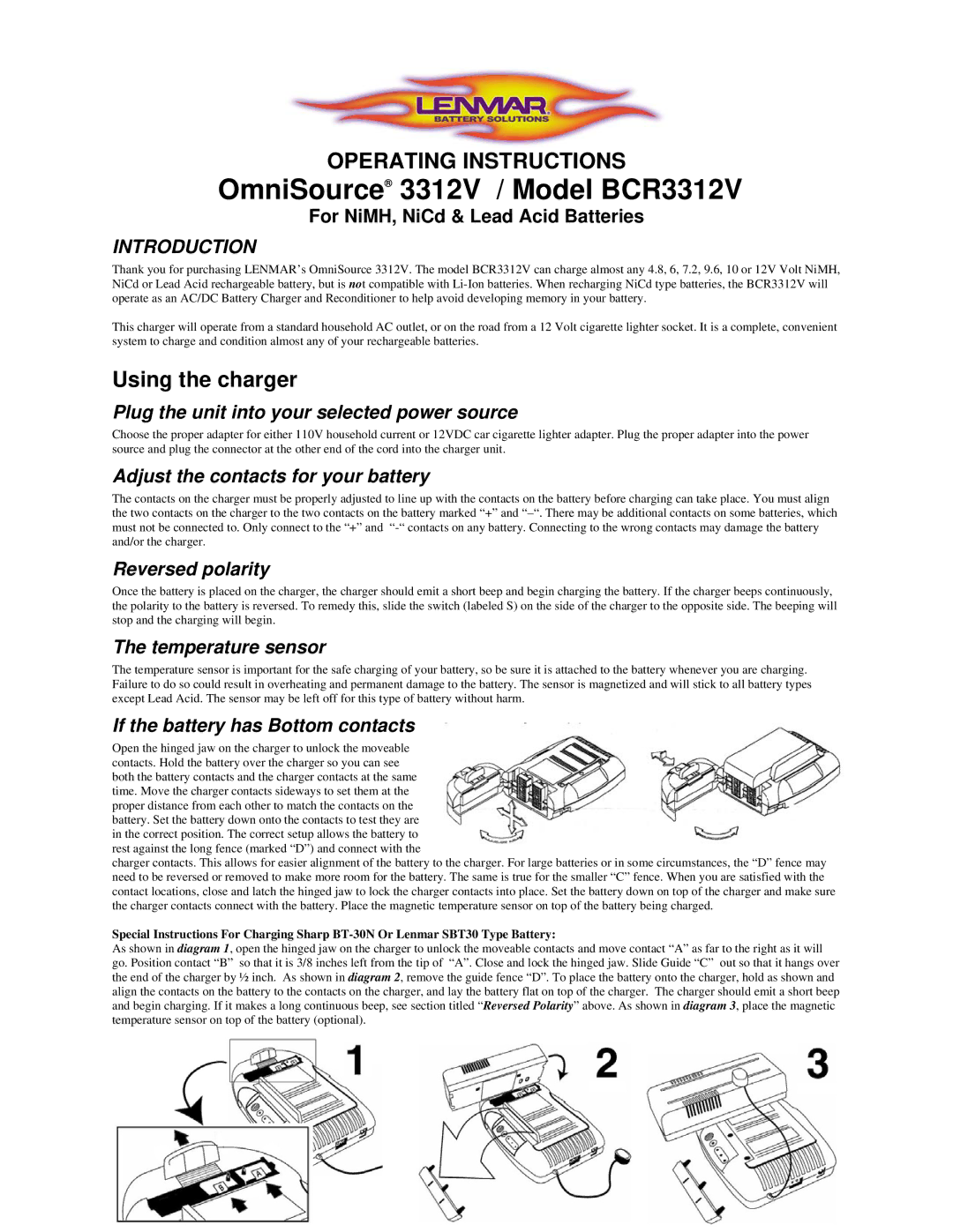 Lenmar Enterprises BCR3312V operating instructions Plug the unit into your selected power source, Reversed polarity 