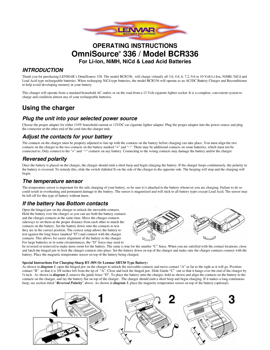 Lenmar Enterprises BCR336 operating instructions Plug the unit into your selected power source, Reversed polarity 