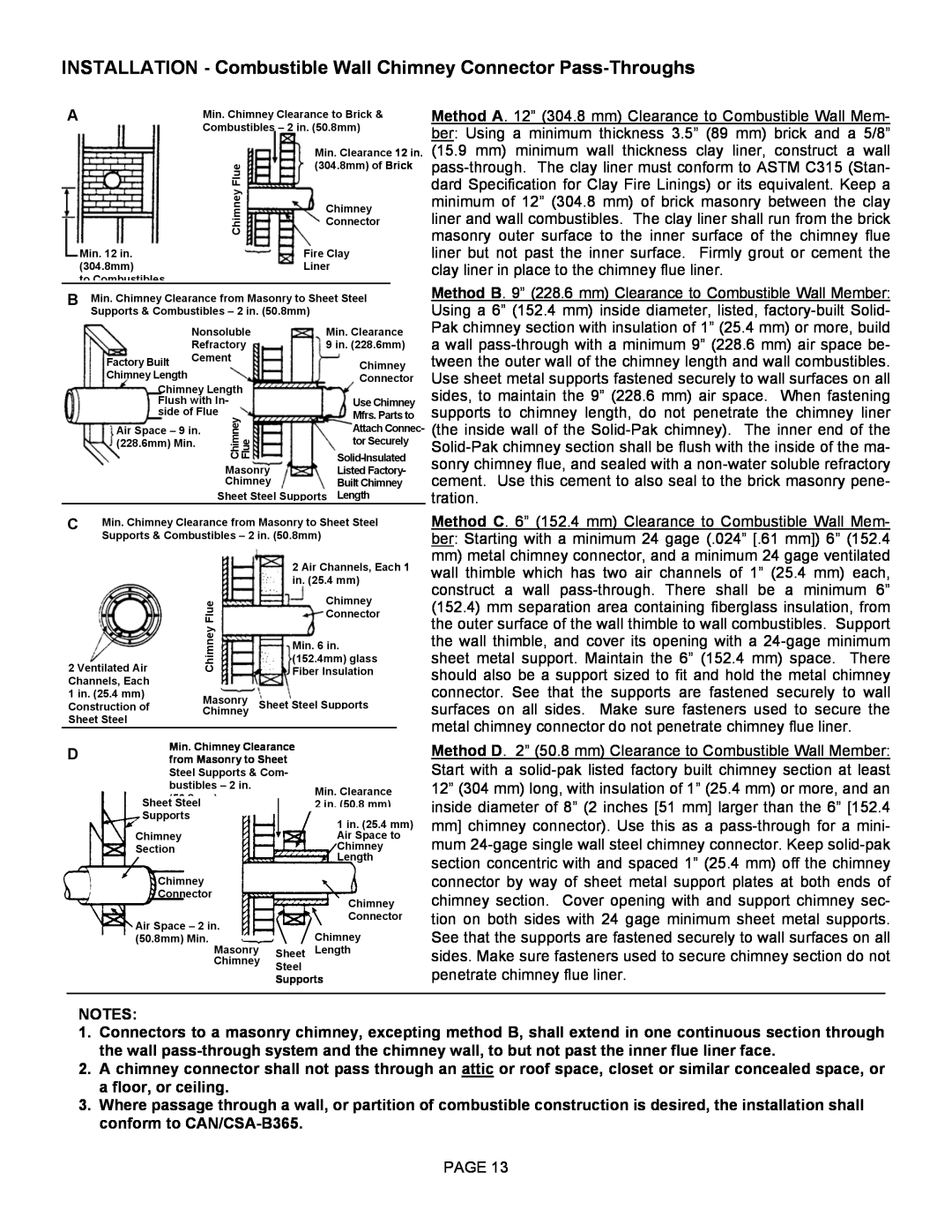 Lennox Hearth 1003C operation manual tration, Notes 
