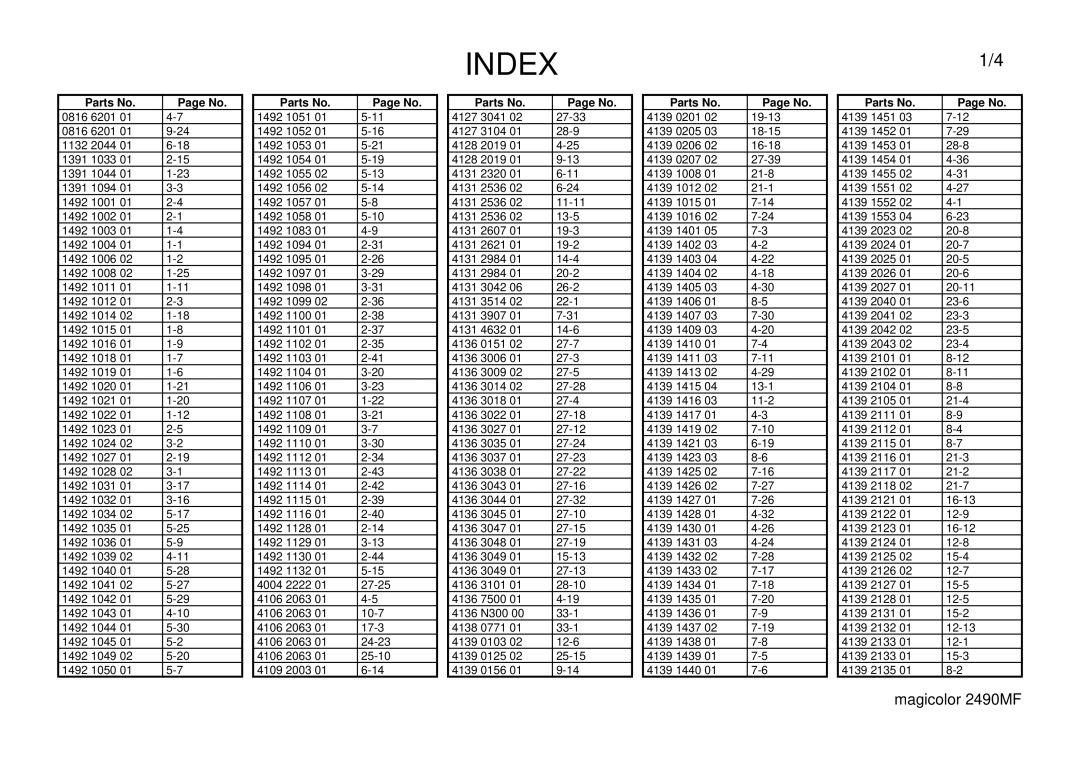 Lennox Hearth 2490MF manual Index 