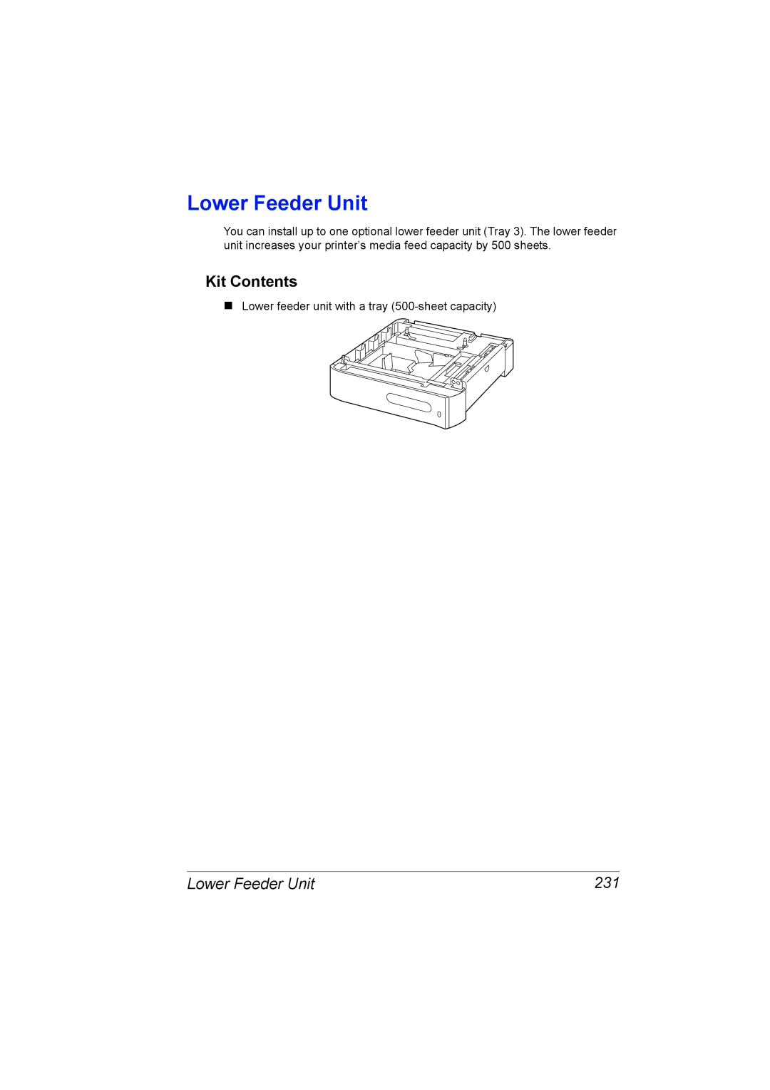 Lennox Hearth 4650EN manual Kit Contents, Lower Feeder Unit 231 