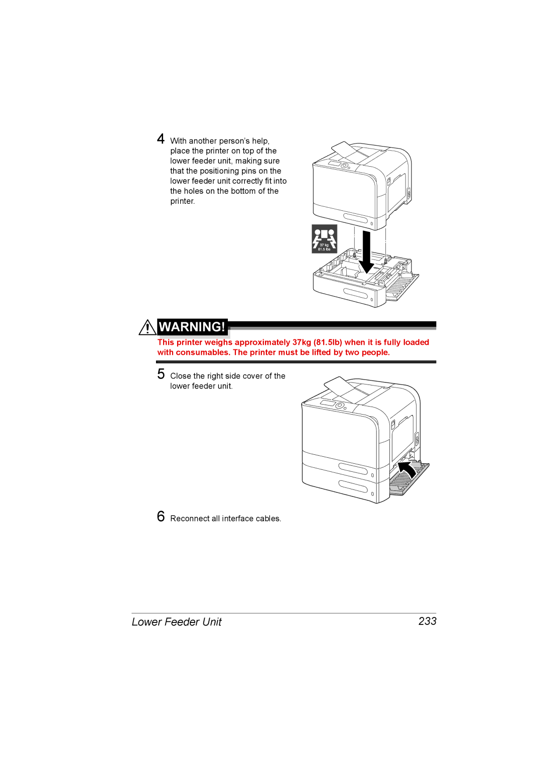 Lennox Hearth 4650EN manual Lower Feeder Unit 233 