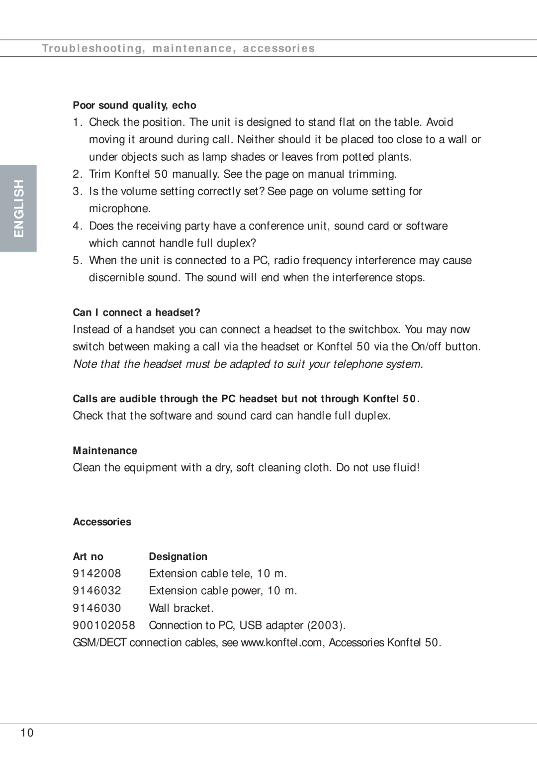 Lennox Hearth 50 manual Troubleshooting, maintenance, accessories, Poor sound quality, echo, Can I connect a headset? 