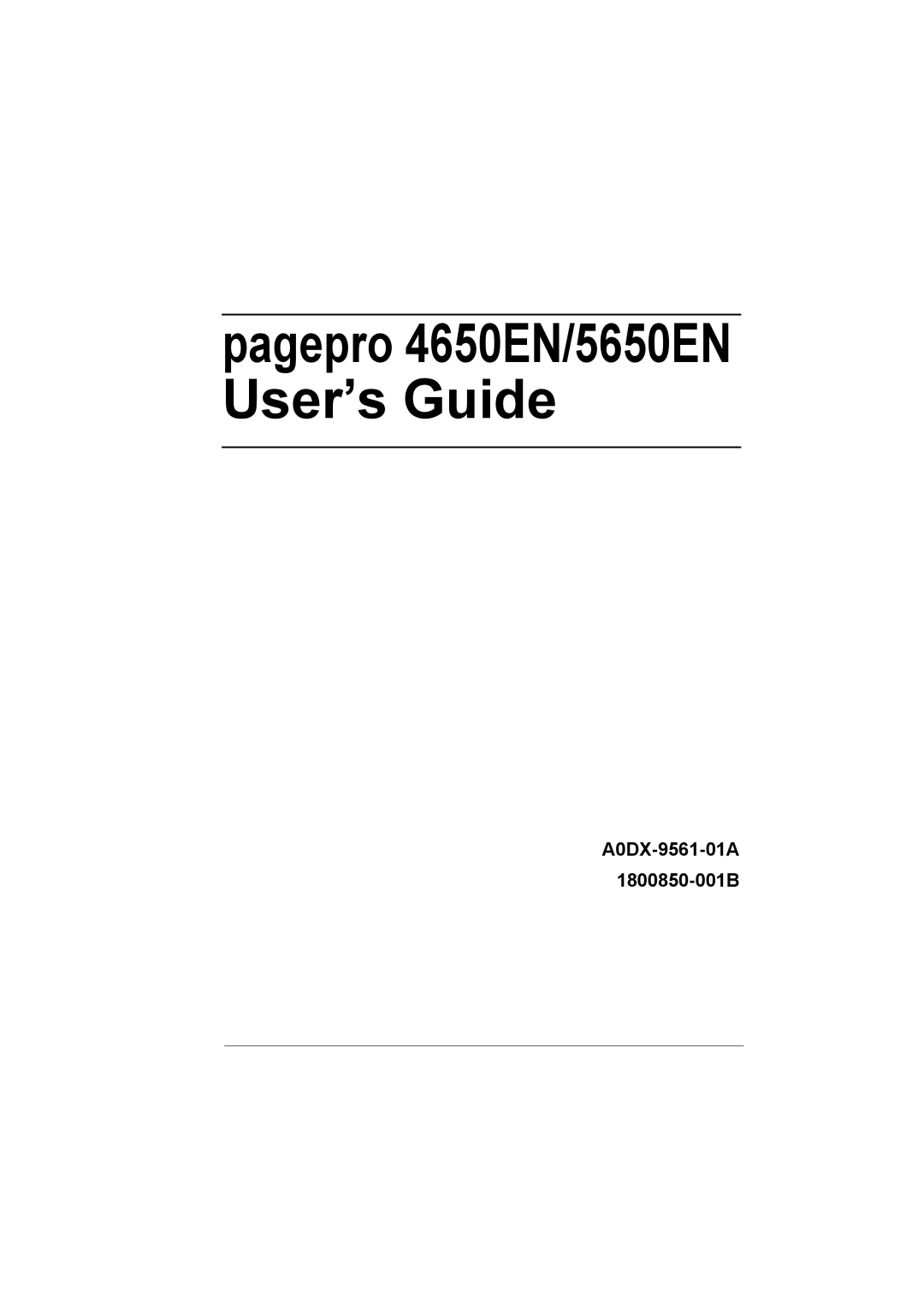 Lennox Hearth manual Pagepro 4650EN/5650EN User’s Guide, A0DX-9561-01A 1800850-001B 