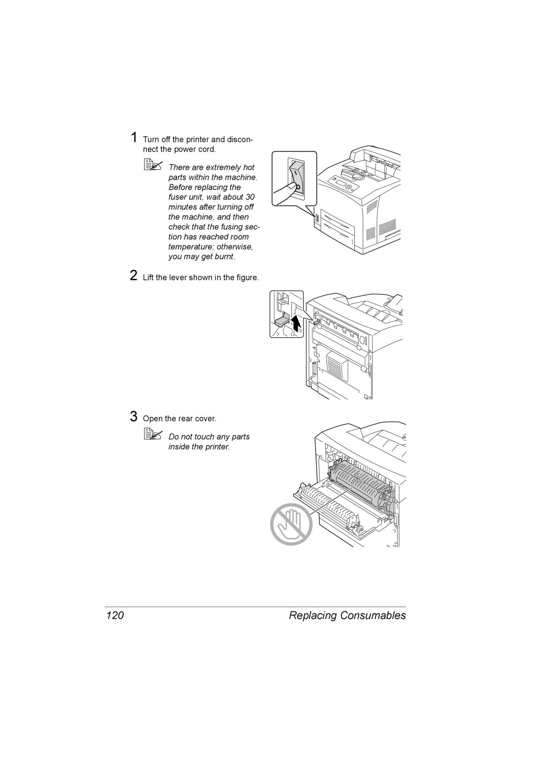 Lennox Hearth 5650EN, 4650EN manual 120, Turn off the printer and discon- nect the power cord 