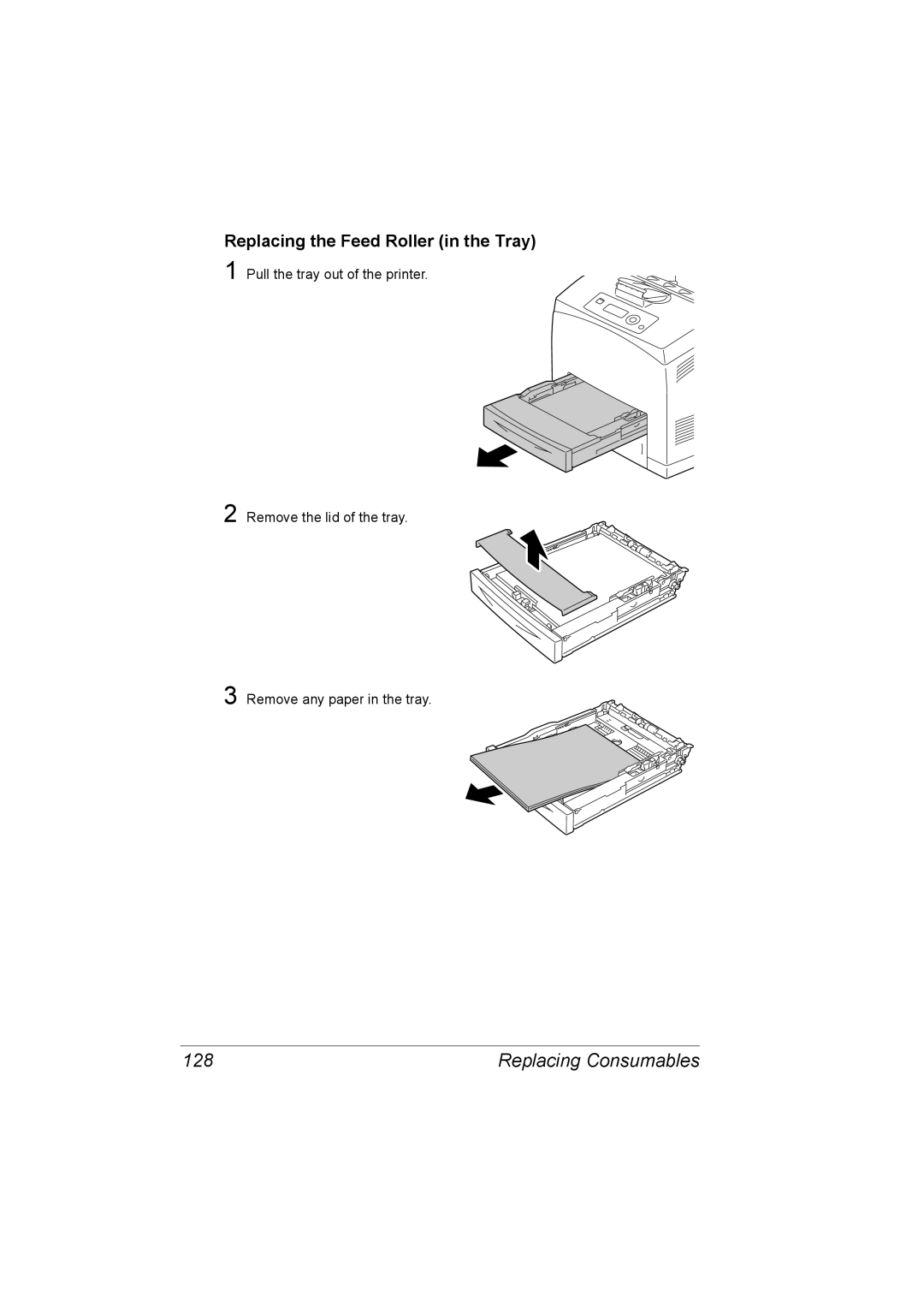 Lennox Hearth 5650EN, 4650EN manual 128, Replacing the Feed Roller in the Tray 