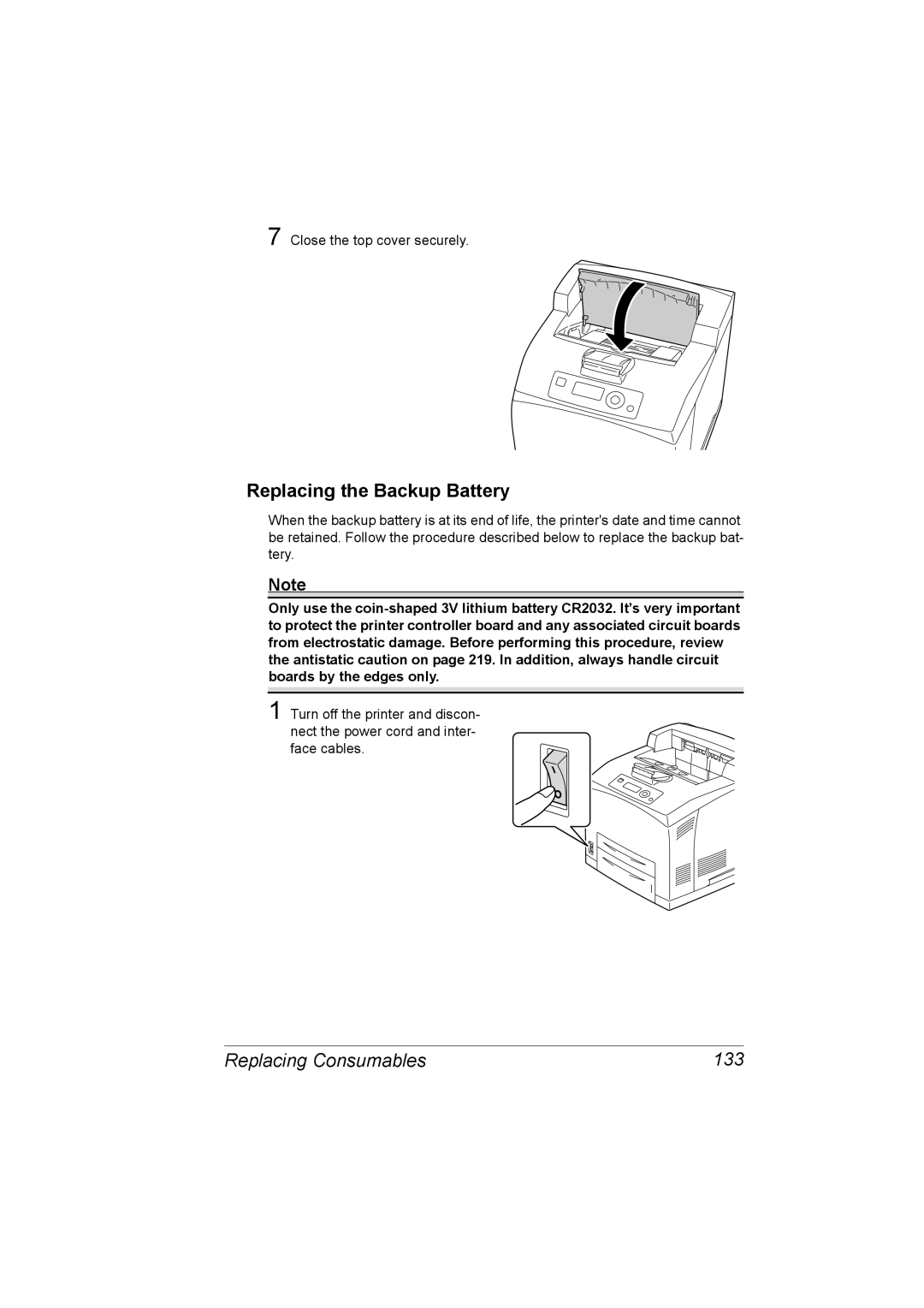 Lennox Hearth 4650EN, 5650EN manual Replacing the Backup Battery, Replacing Consumables 133 