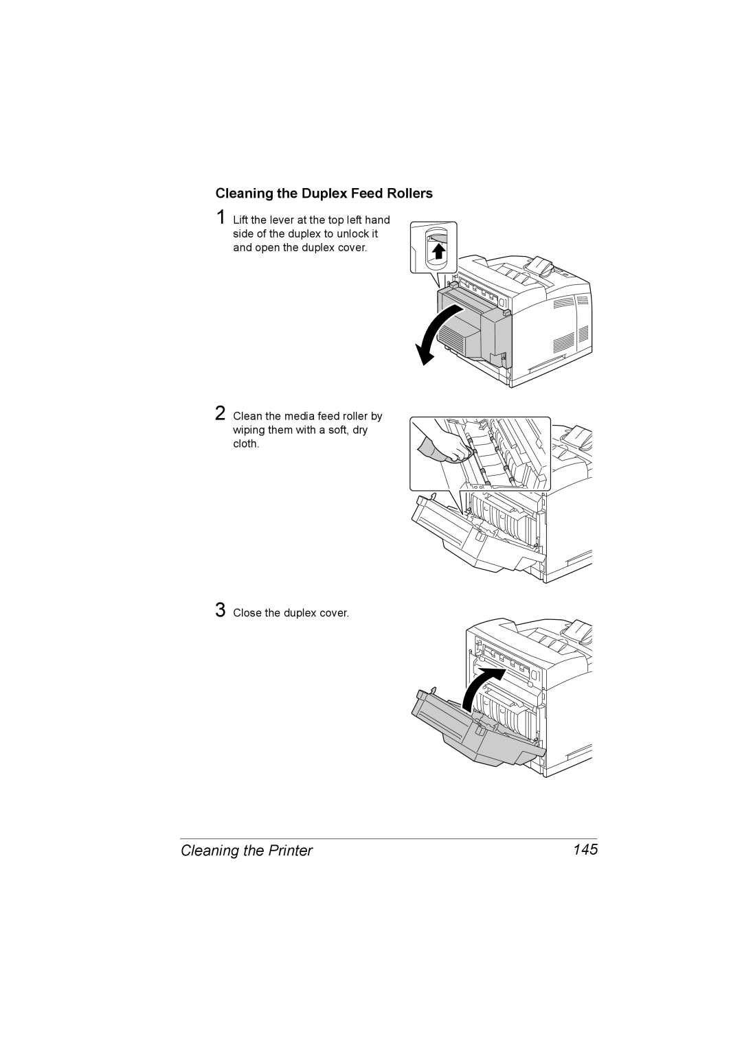 Lennox Hearth 4650EN, 5650EN manual Cleaning the Printer 145, Cleaning the Duplex Feed Rollers 