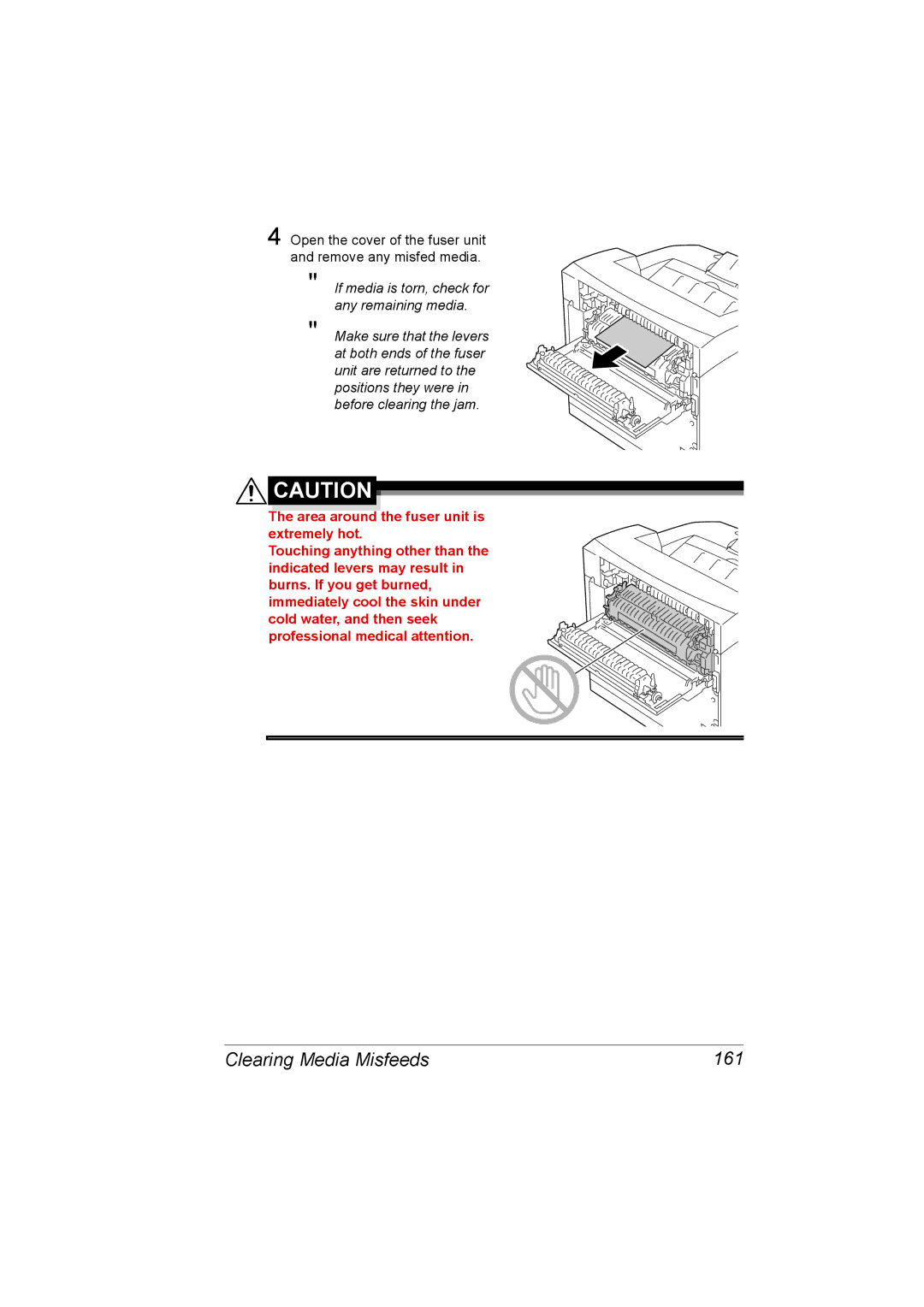 Lennox Hearth 4650EN, 5650EN manual Clearing Media Misfeeds 161 