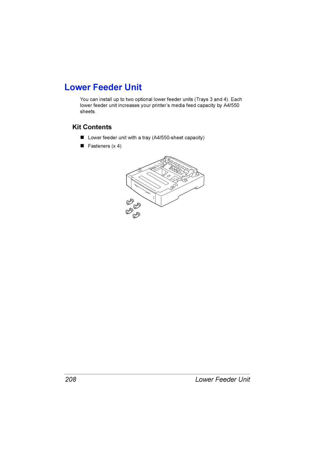 Lennox Hearth 5650EN, 4650EN manual Lower Feeder Unit, Kit Contents 