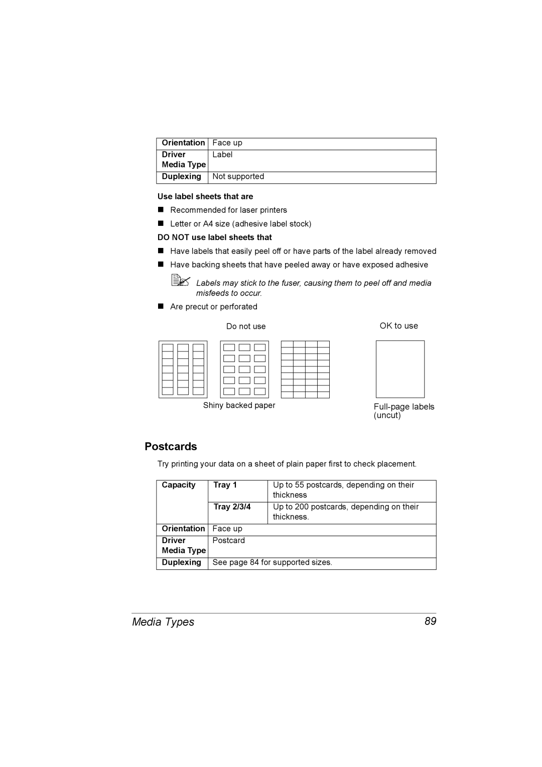 Lennox Hearth 4650EN, 5650EN manual Postcards, Do not use label sheets that 