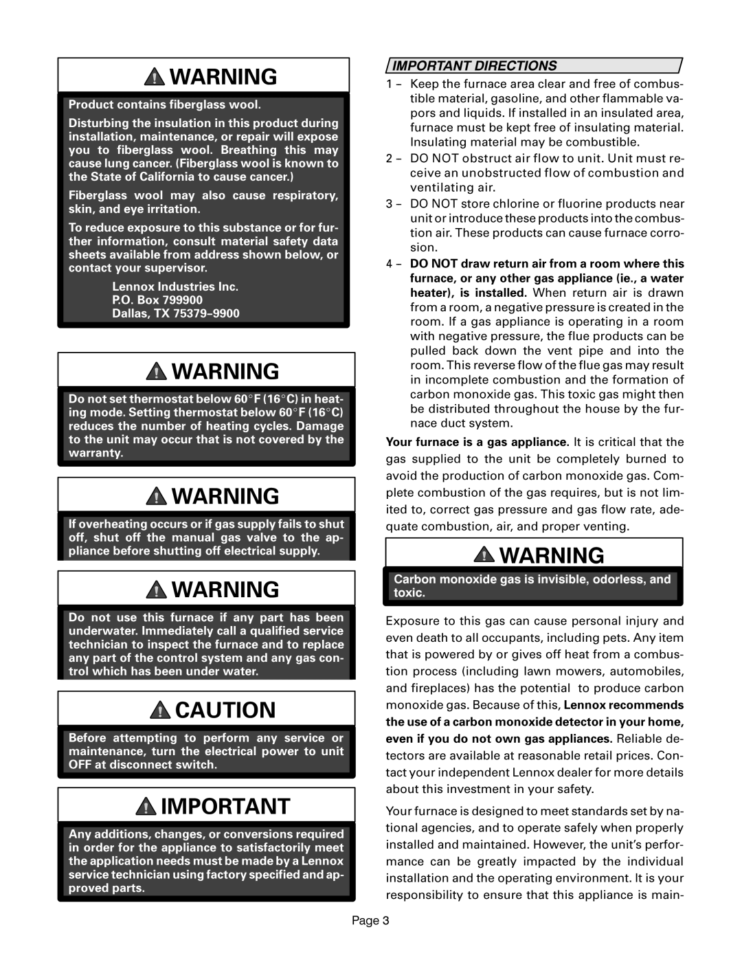 Lennox Hearth 90UGF Series manual 