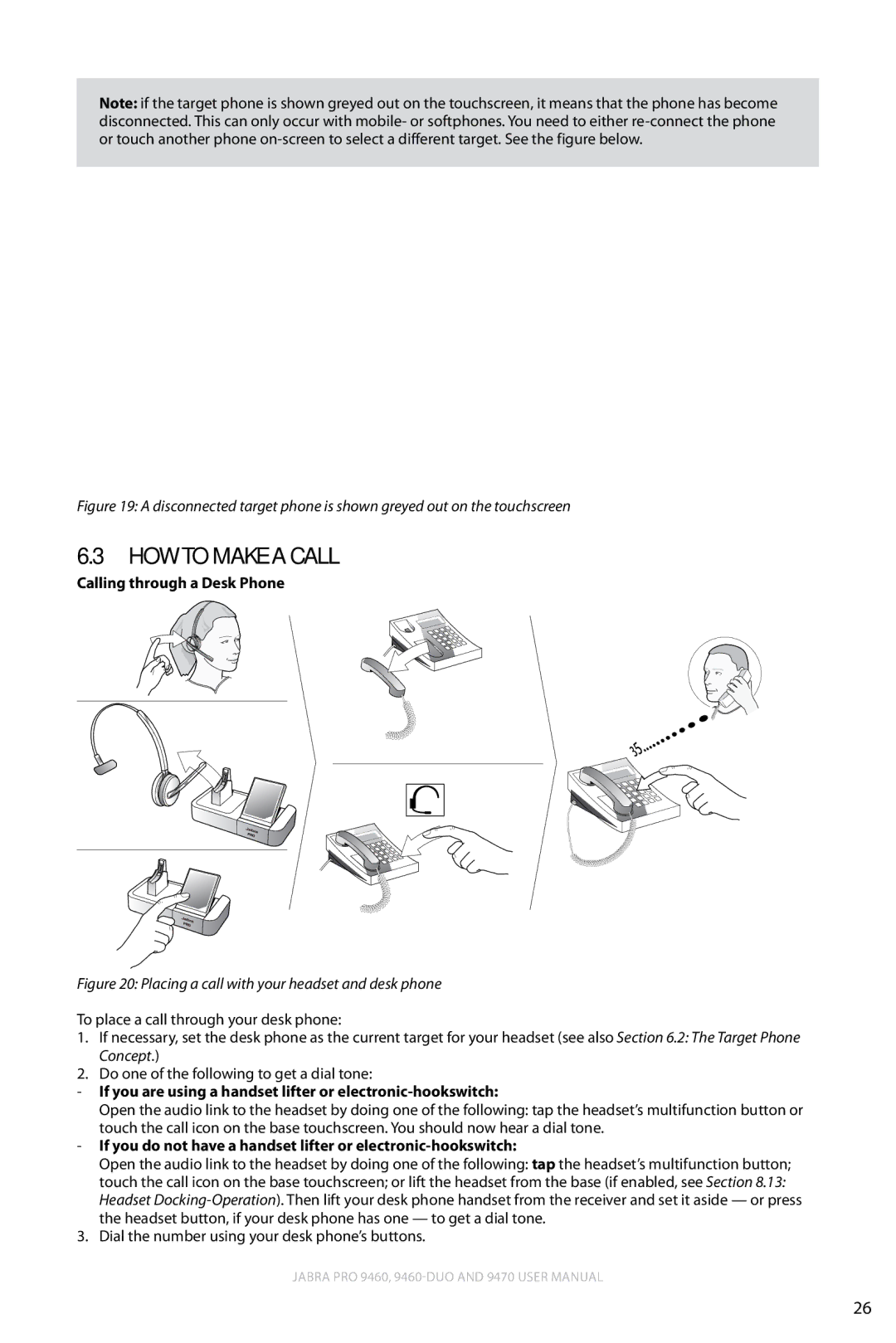 Lennox Hearth 9470 user manual How to make a call, Calling through a Desk Phone 