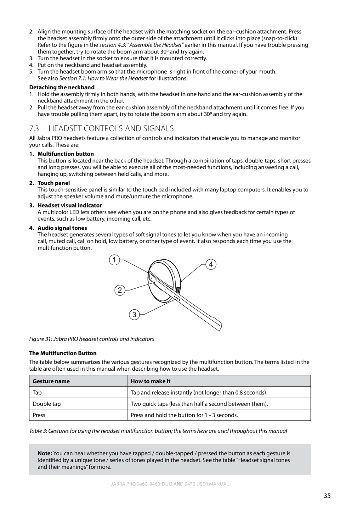 Lennox Hearth 9470 user manual Headset Controls and Signals 