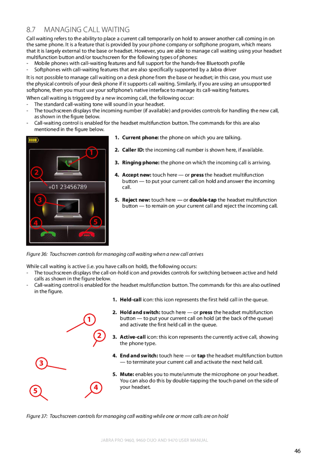 Lennox Hearth 9470 user manual Managing Call Waiting 