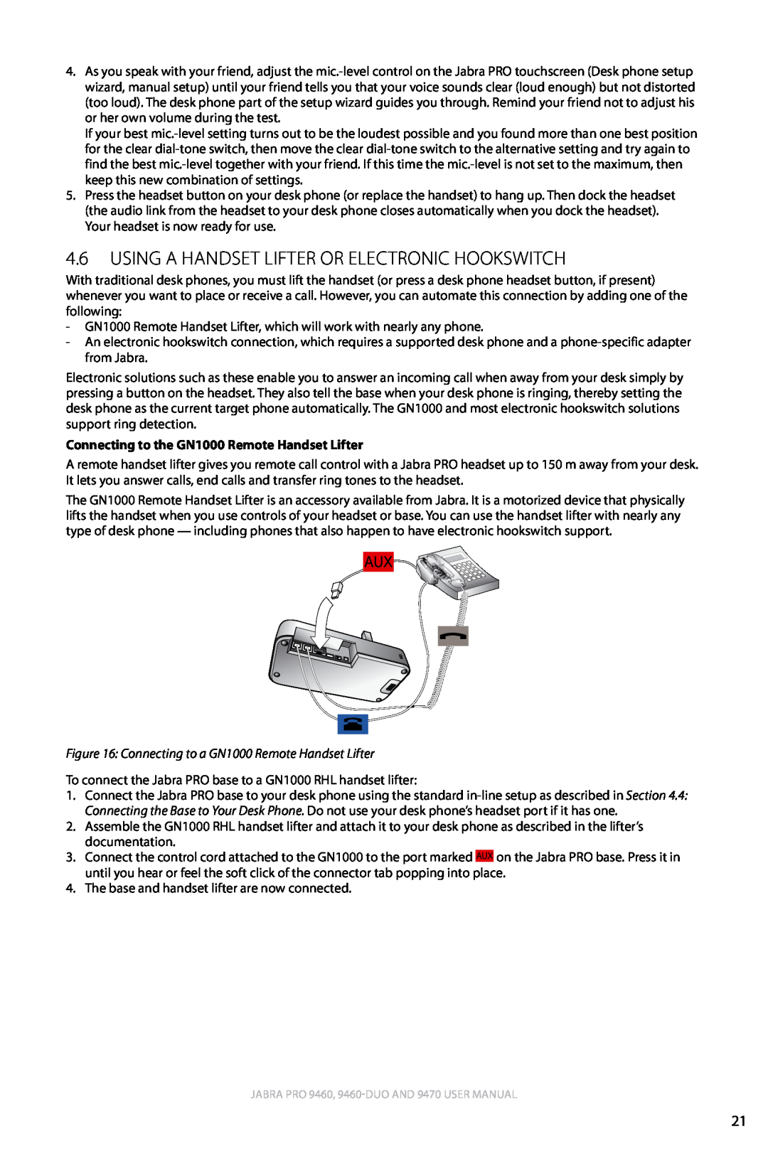 Lennox Hearth 9470 user manual english, Connecting to the GN1000 Remote Handset Lifter 