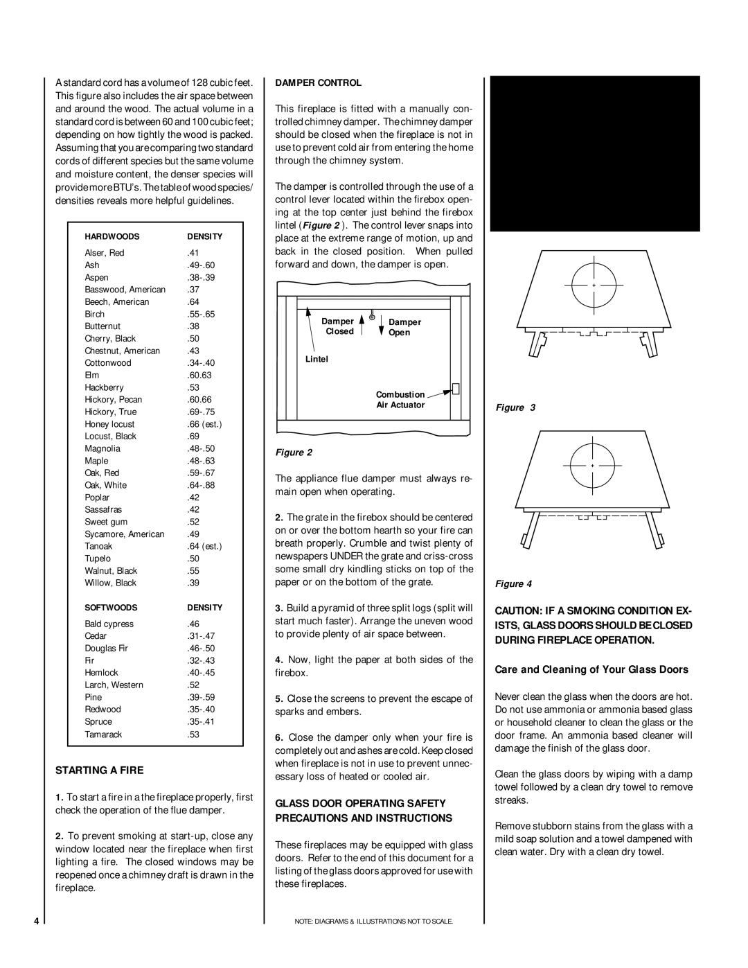 Lennox Hearth BCI-36/42, BR-36/42, BRI-36/42 manual Starting a Fire, During Fireplace Operation, Glass Door Operating Safety 