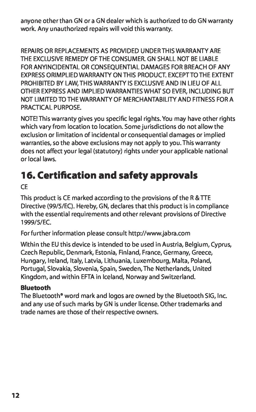 Lennox Hearth BT2010 manual Certification and safety approvals, Bluetooth 