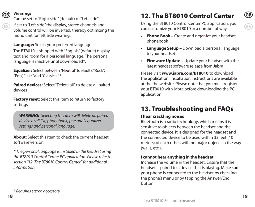 Lennox Hearth user manual BT8010 Control Center, Troubleshooting and FAQs, Wearing, Hear crackling noises 