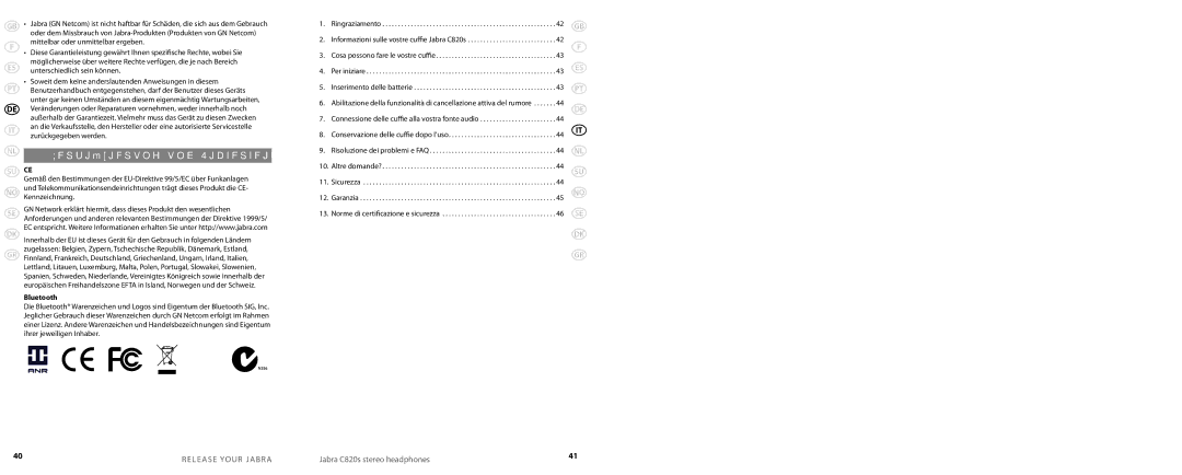 Lennox Hearth C820S user manual Zertiﬁzierung und Sicherheitskonformität, Pt De 