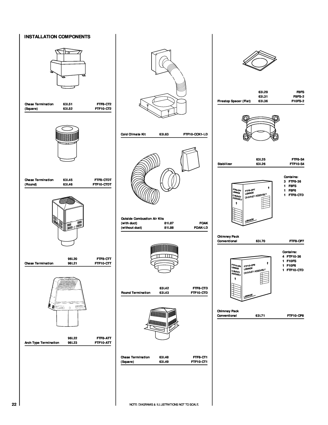 Lennox Hearth CR-3835R installation instructions Installation Components, Chase Termination 
