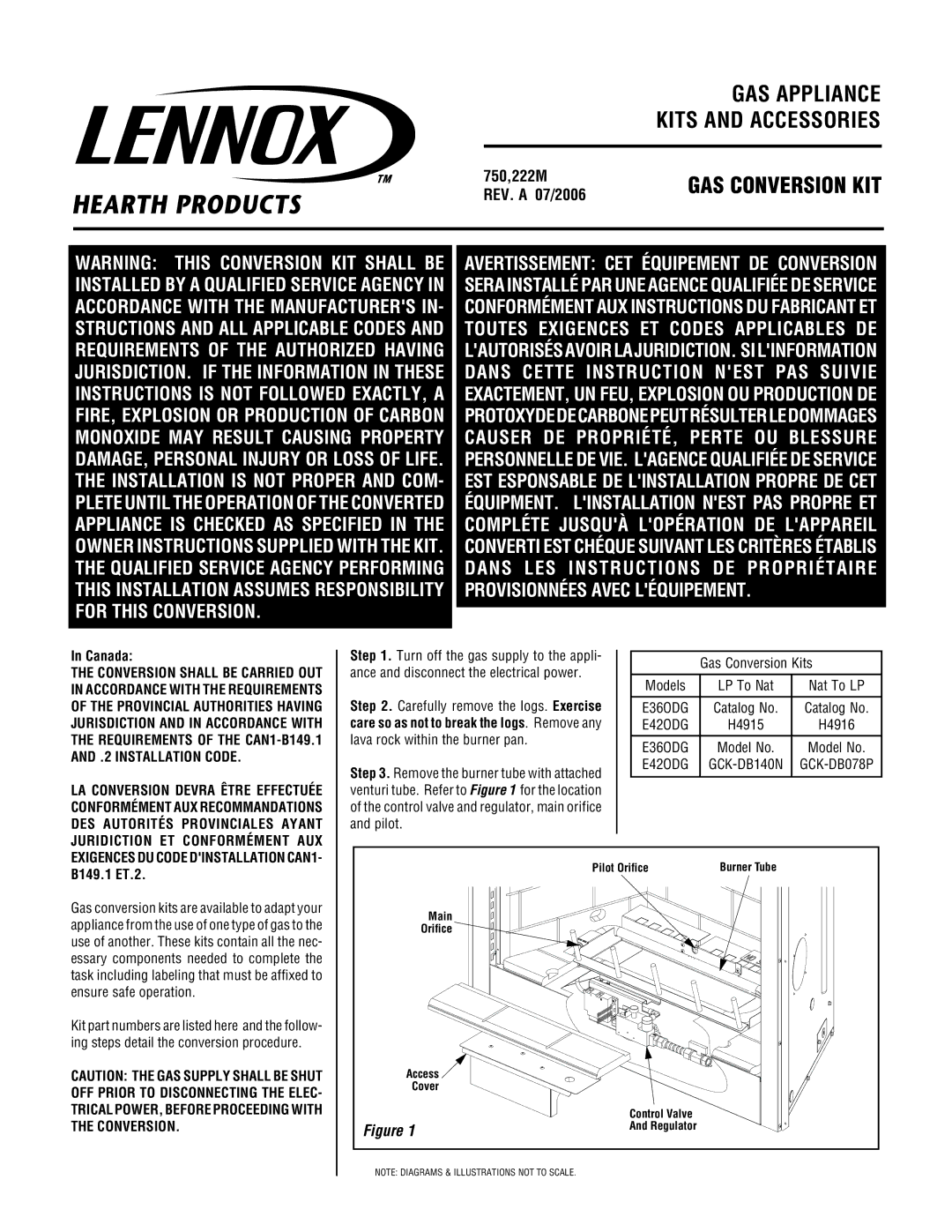 Lennox Hearth E36ODG, E42ODG manual Canada, 2 Installation Code, Exigences DU Code Dinstallation CAN1- B149.1 ET.2 