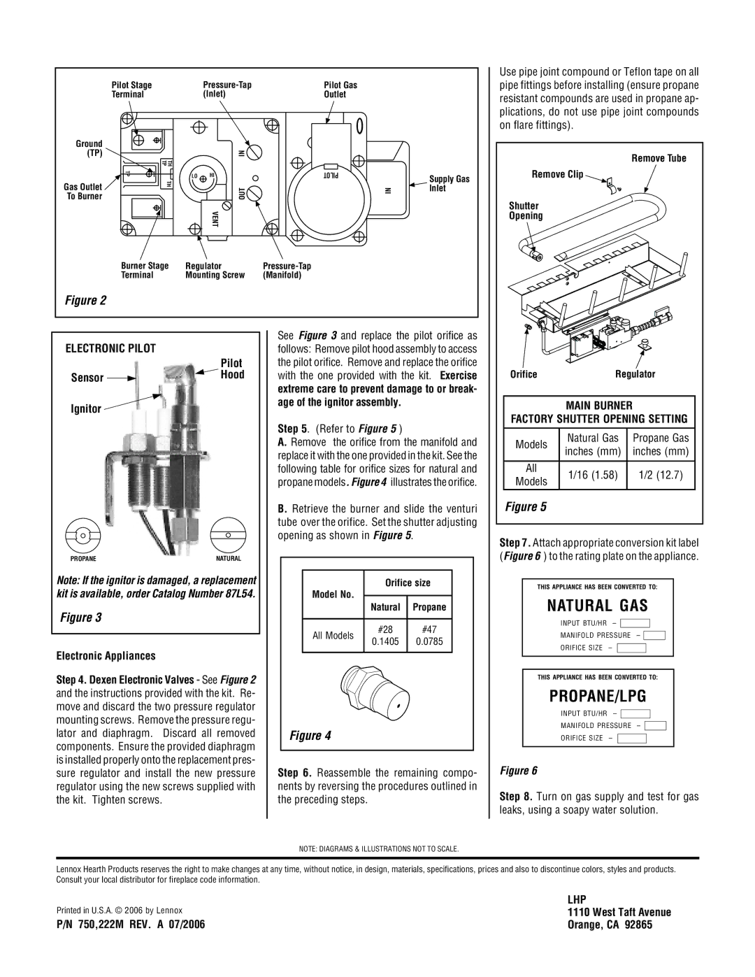 Lennox Hearth E42ODG, E36ODG manual Electronic Pilot, Lhp 