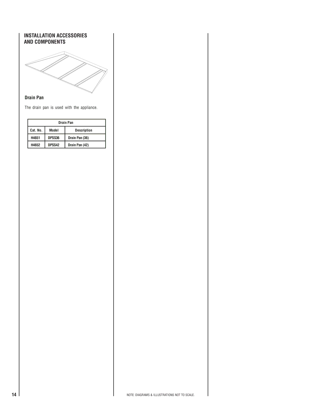 Lennox Hearth E42ODGNE-H, E36ODGPE-H, E42ODGPE-H, E36ODGNE-H Installation Accessories And Components, Drain Pan 