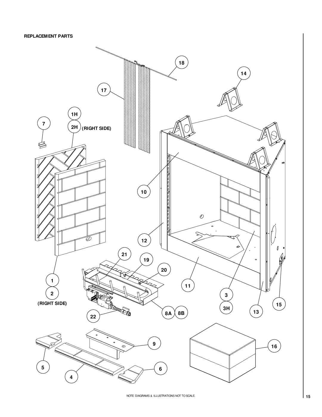 Lennox Hearth E36ODGNE-H, E42ODGNE-H, E36ODGPE-H, E42ODGPE-H manual 2H Right Side 