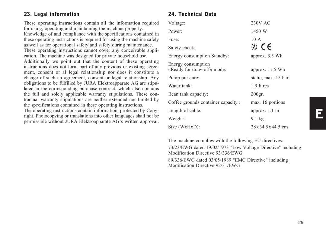 Lennox Hearth F50 manual Legal information, Technical Data 