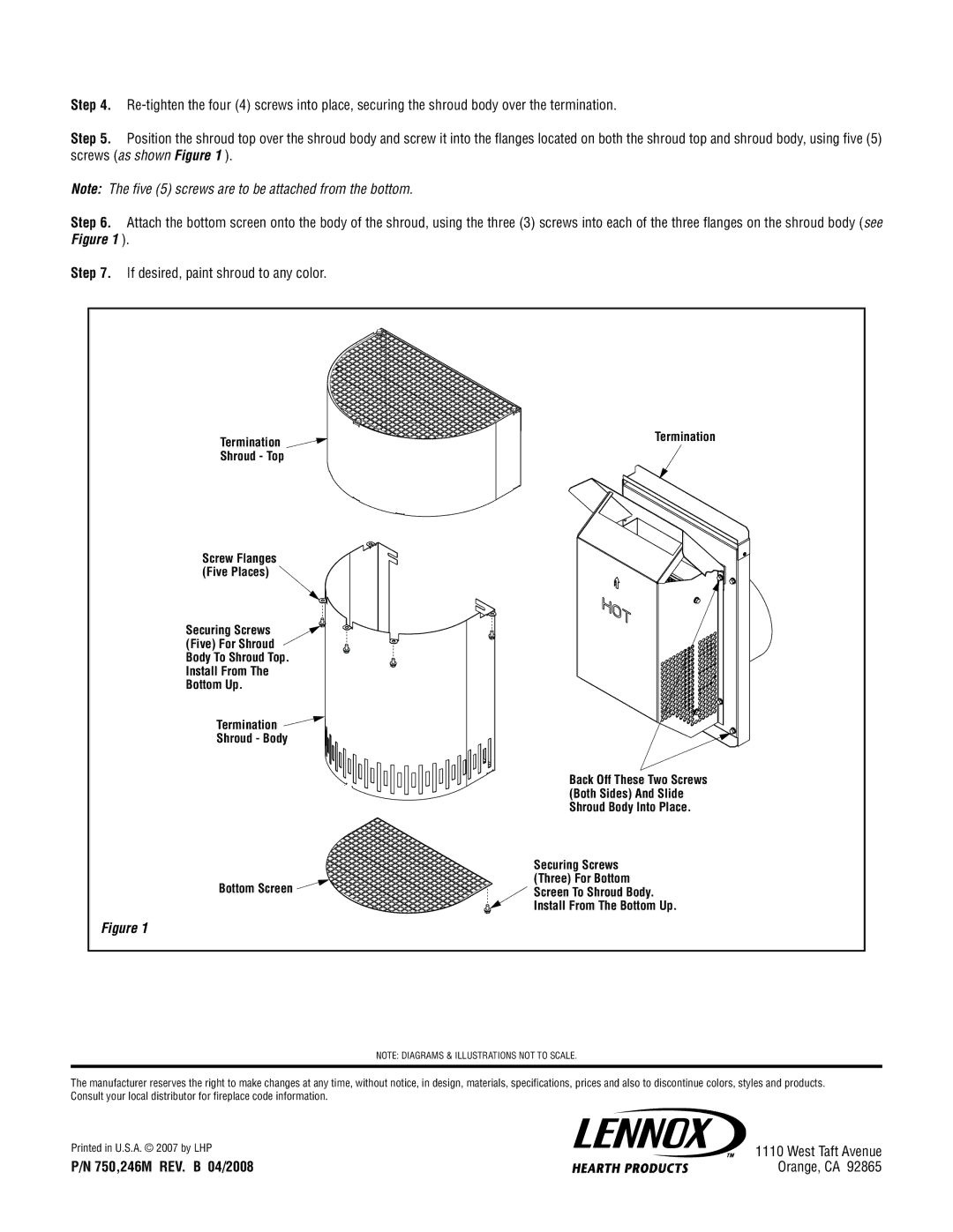 Lennox Hearth H5820, 4.5HTSK installation instructions Orange, CA 