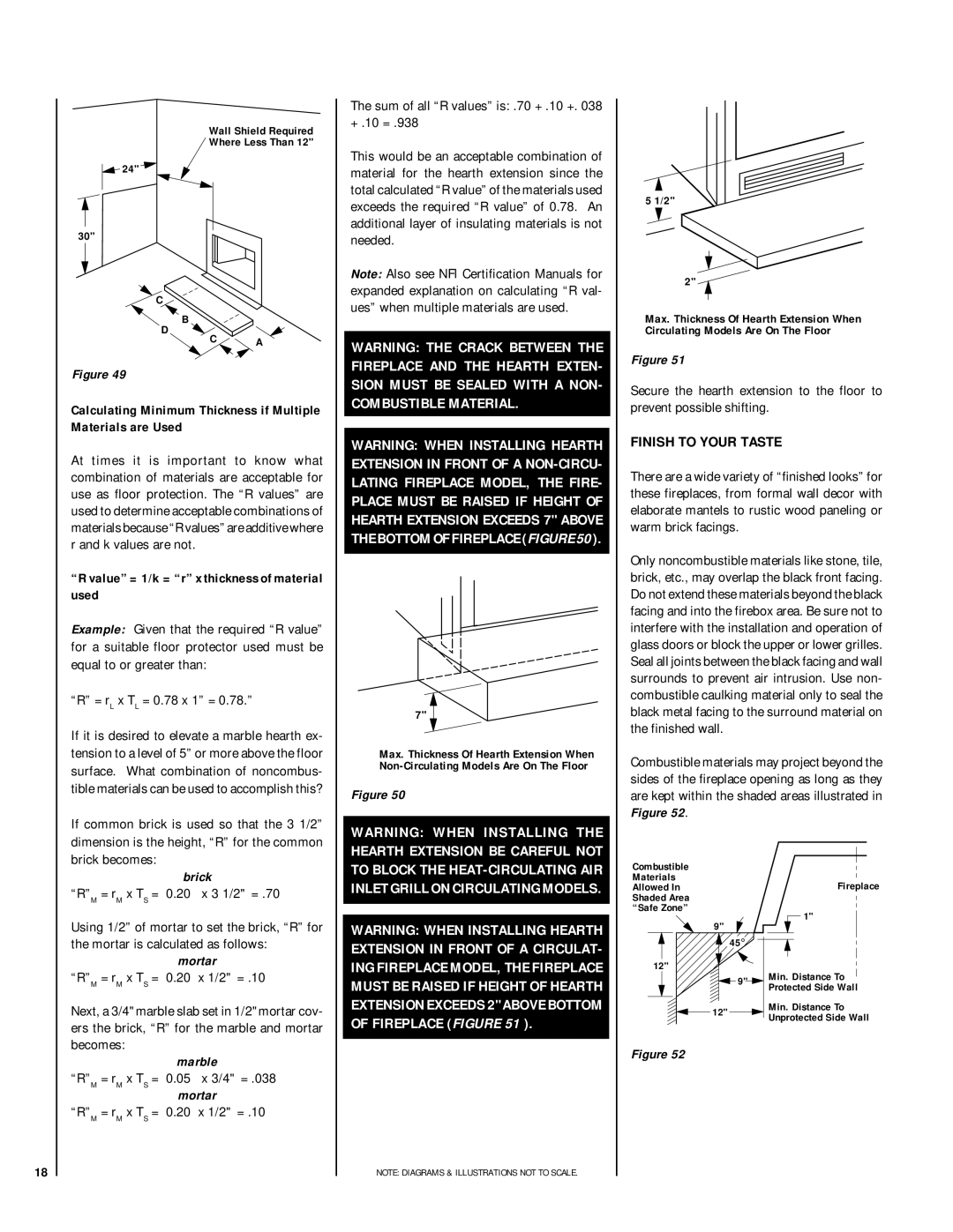 Lennox Hearth HCI-36-H Finish to Your Taste, Sum of all R values is .70 + .10 + + .10 =, RM = rM x TS = 0.05 x 3/4 = 