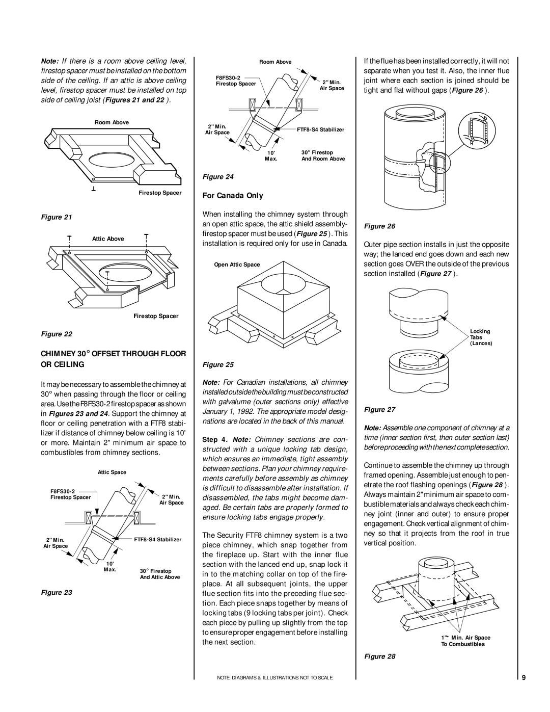 Lennox Hearth RDI-36-H, HCI-36-H installation instructions Or Ceiling, For Canada Only 