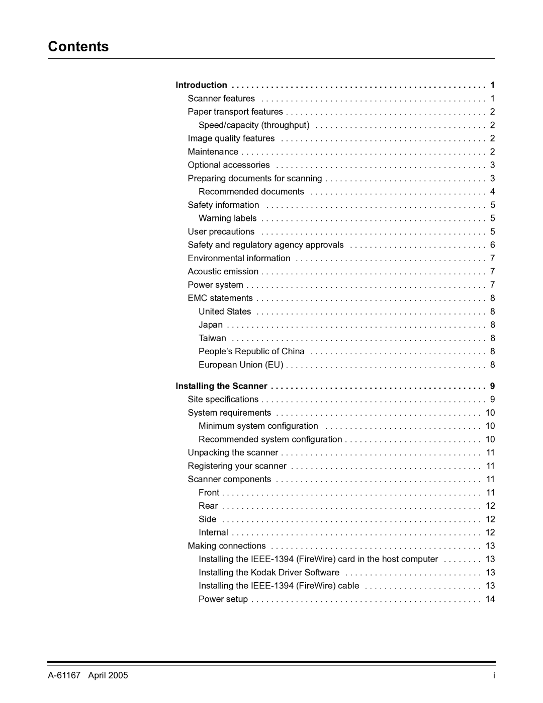 Lennox Hearth I200 manual Contents 