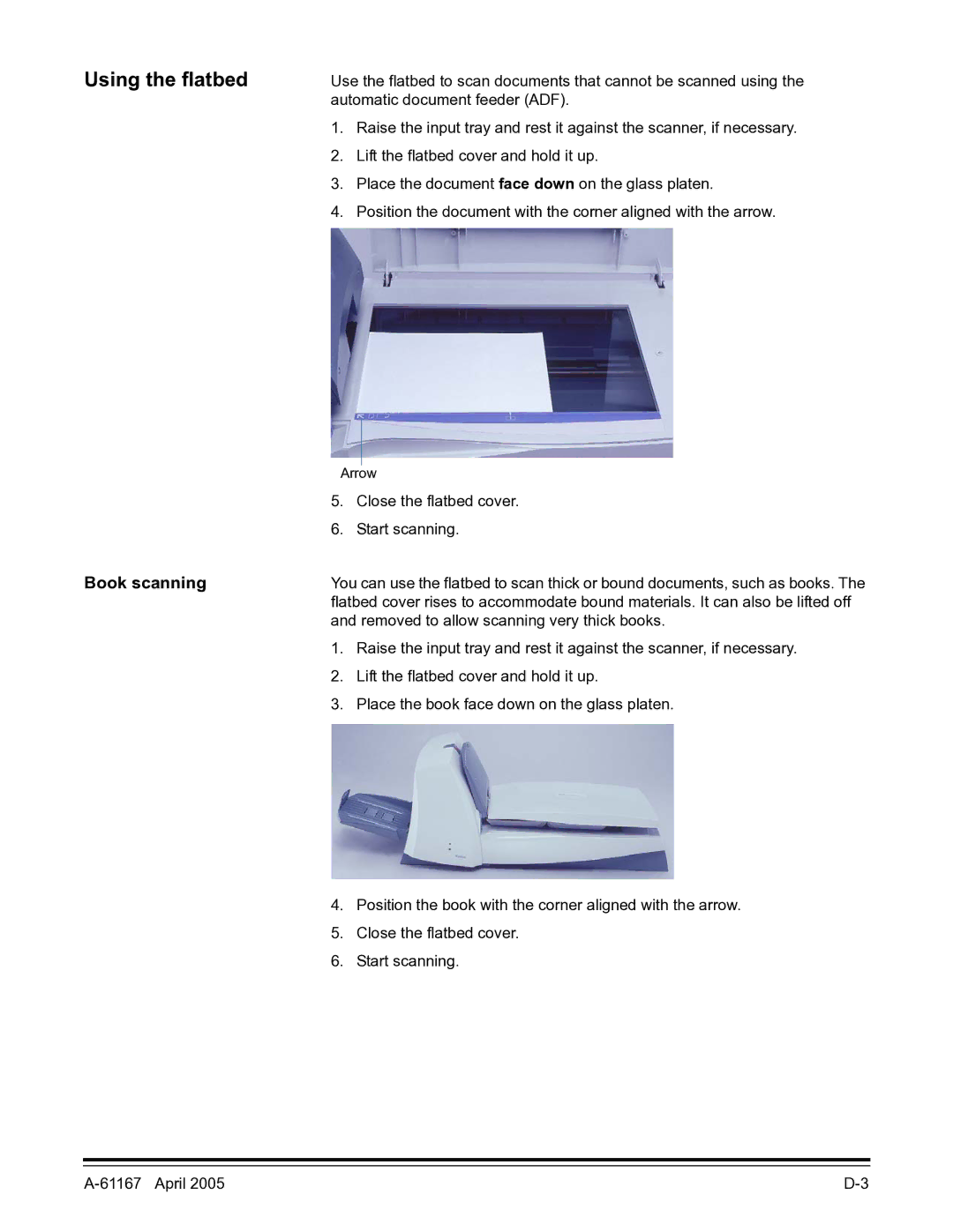 Lennox Hearth I200 manual Using the flatbed, Book scanning 