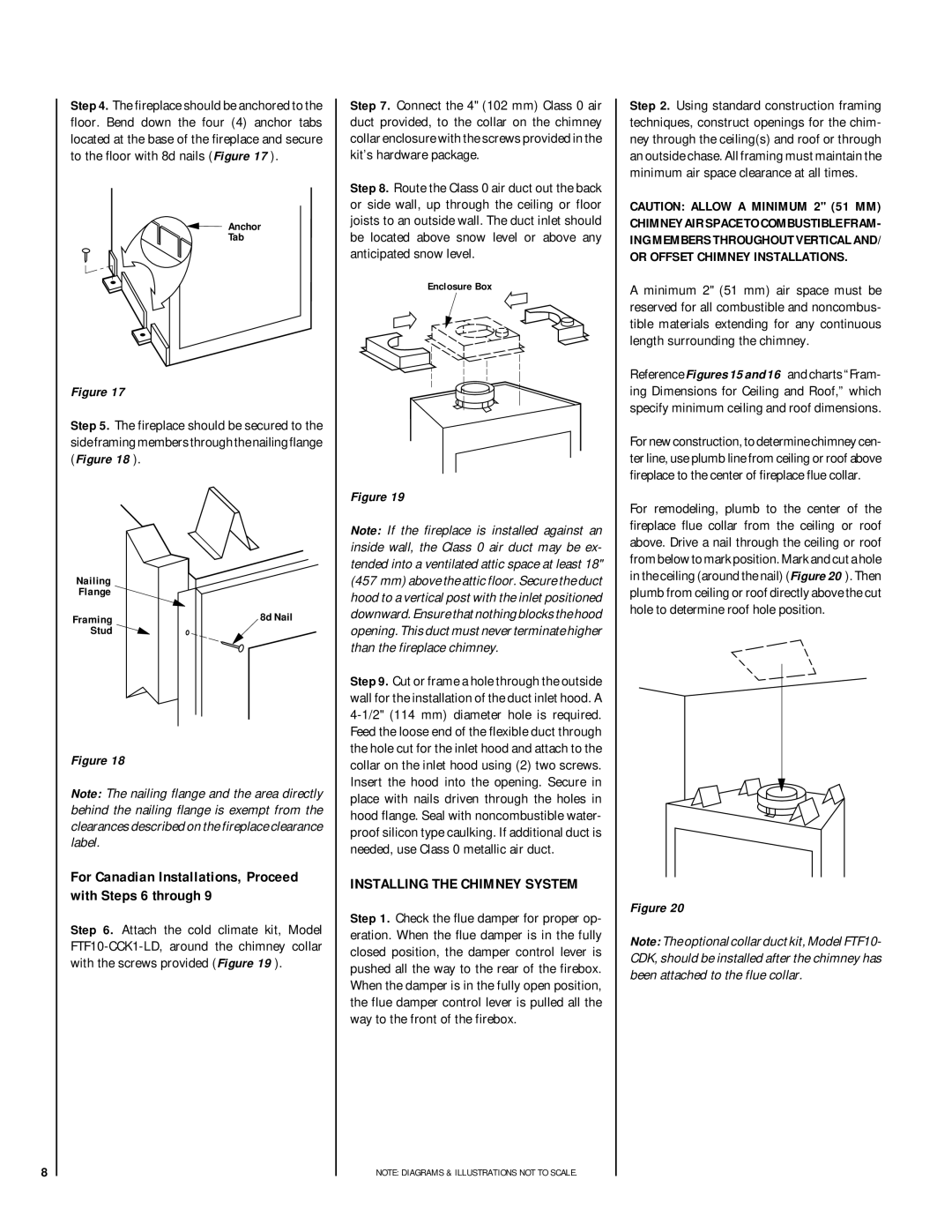 Lennox Hearth LBR-4324-H, LBR-3824 For Canadian Installations, Proceed with Steps 6 through, Installing the Chimney System 