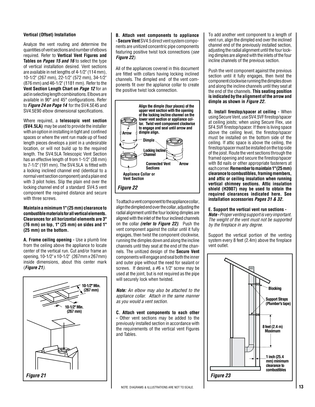 Lennox Hearth LMDV-3530-CPM, LMDVT-3328-CPM Vertical Offset Installation, Attach vent components to each other 