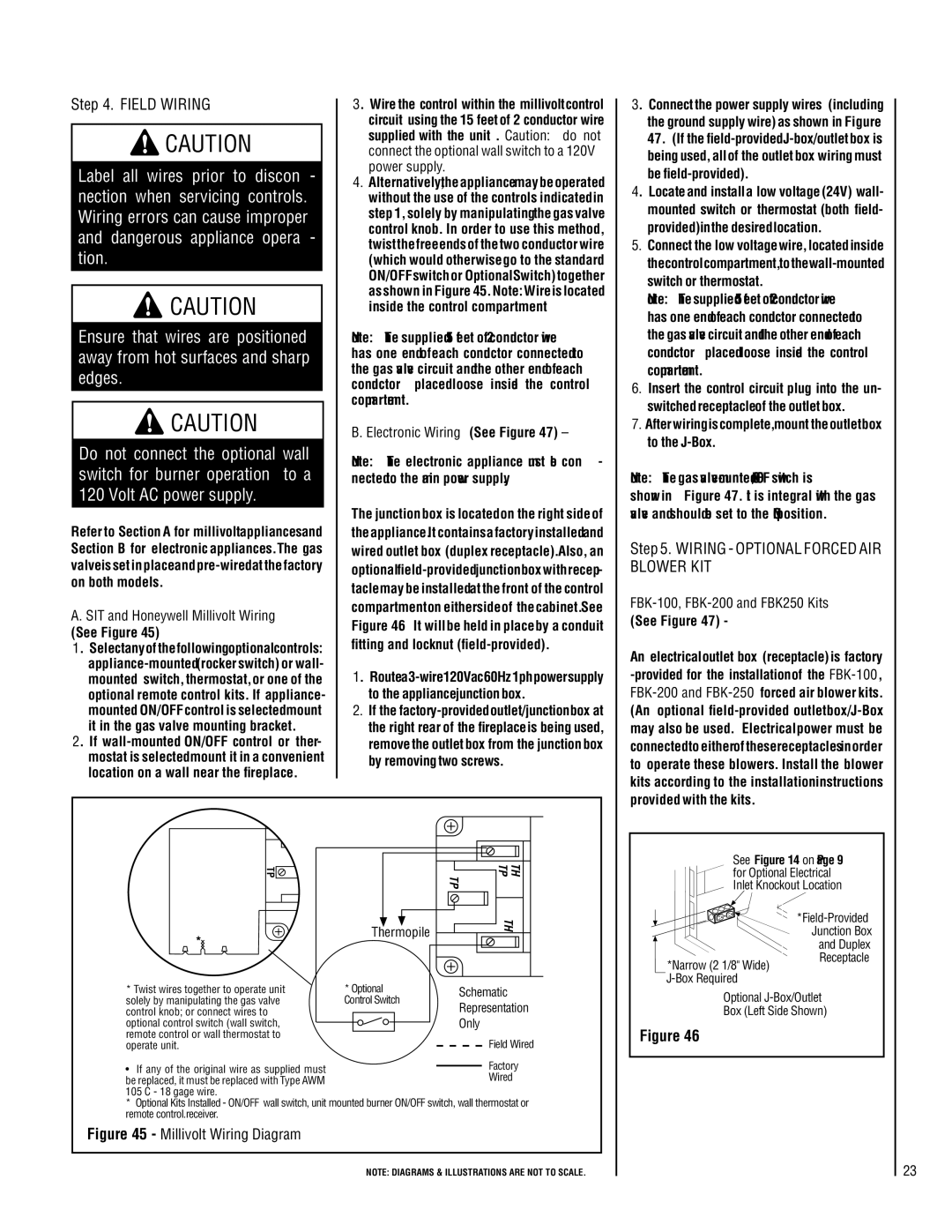 Lennox Hearth LMDV-35 Series, LMDVT-3328-CPM, LMDV-4035-CPM Field Wiring, Wiring Optional Forced Air Blower Kit, See Figure 