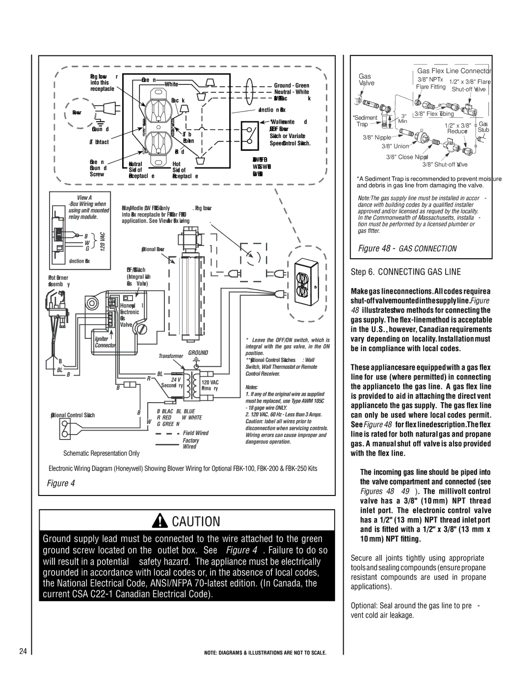 Lennox Hearth LMDV-4035-CNE, LMDVT-3328-CPM, LMDVT-3328-CNM Connecting Gas Line, Schematic Representation Only 