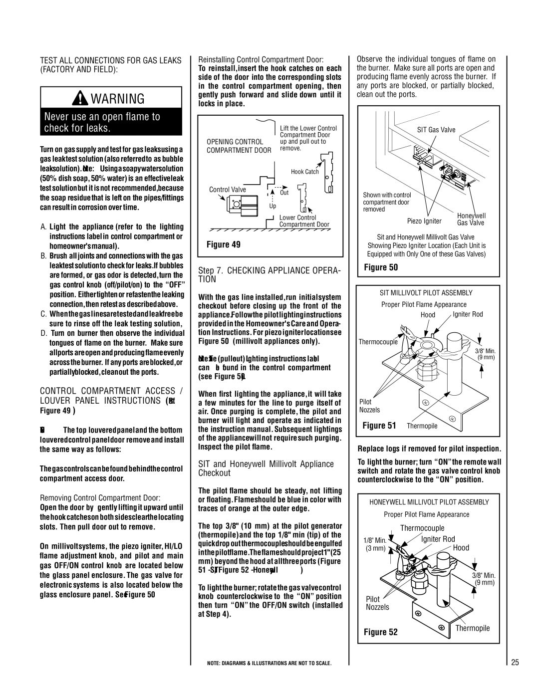 Lennox Hearth LMDV-33 Series Control Compartment Access, Louver Panel Instructions Ref, Checking Appliance Opera- tion 