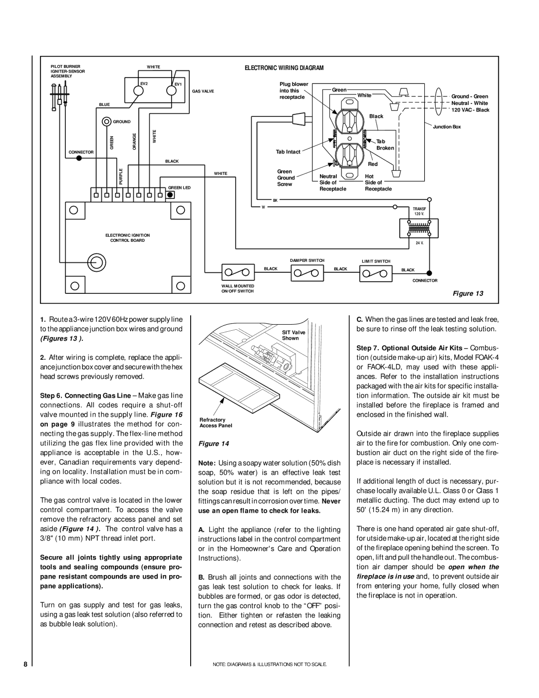 Lennox Hearth LSBV-4228EN-H, LSBV-4228MN-H, LSBV-3628EN-H, LSBV-3628MN-H, LSBV-4228MP-H, LSBV-3628MP-H Figures 