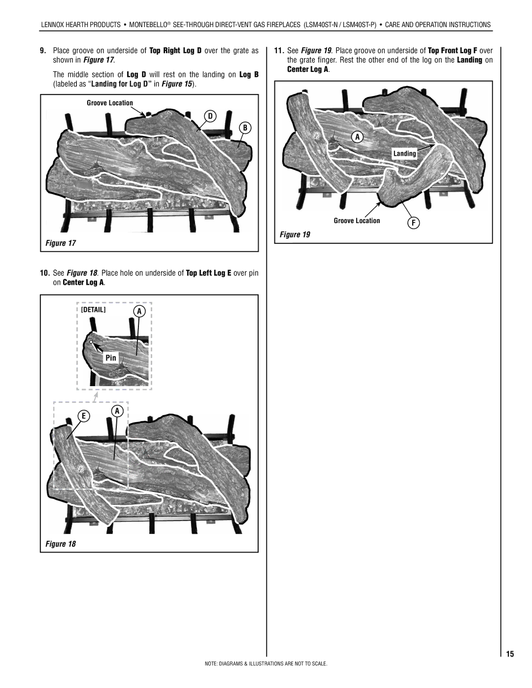 Lennox Hearth LSM40ST-P, LSM40ST-N installation instructions Pin, Groove Location 