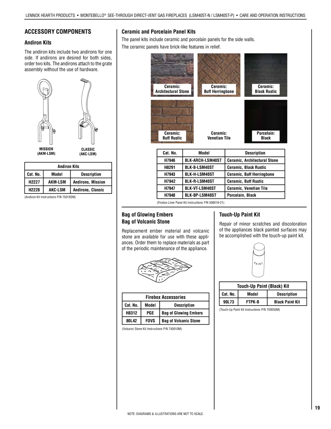 Lennox Hearth LSM40ST-P Accessory Components, Andiron Kits, Ceramic and Porcelain Panel Kits, Touch-Up Paint Kit 