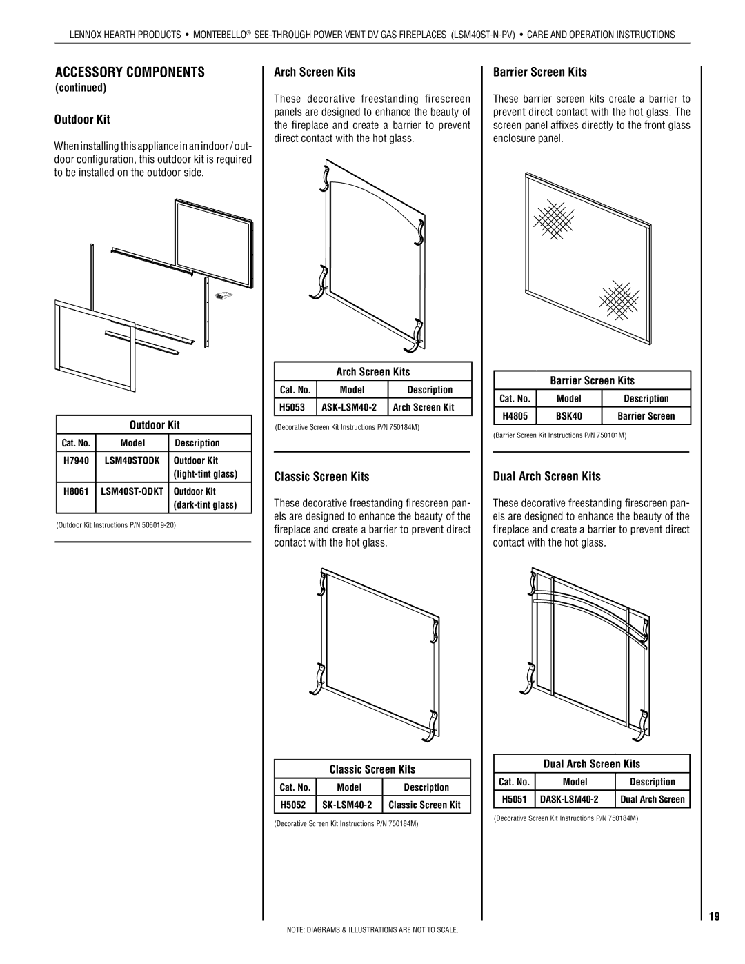 Lennox Hearth LSM40ST-N-PV Outdoor Kit, Classic Screen Kits, Barrier Screen Kits, Dual Arch Screen Kits 