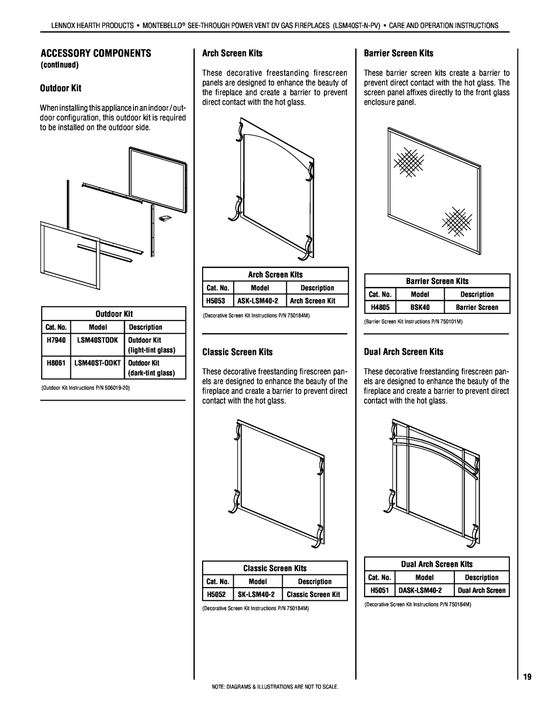 Lennox Hearth LSM40ST-N-PV Outdoor Kit, Classic Screen Kits, Barrier Screen Kits, Dual Arch Screen Kits 