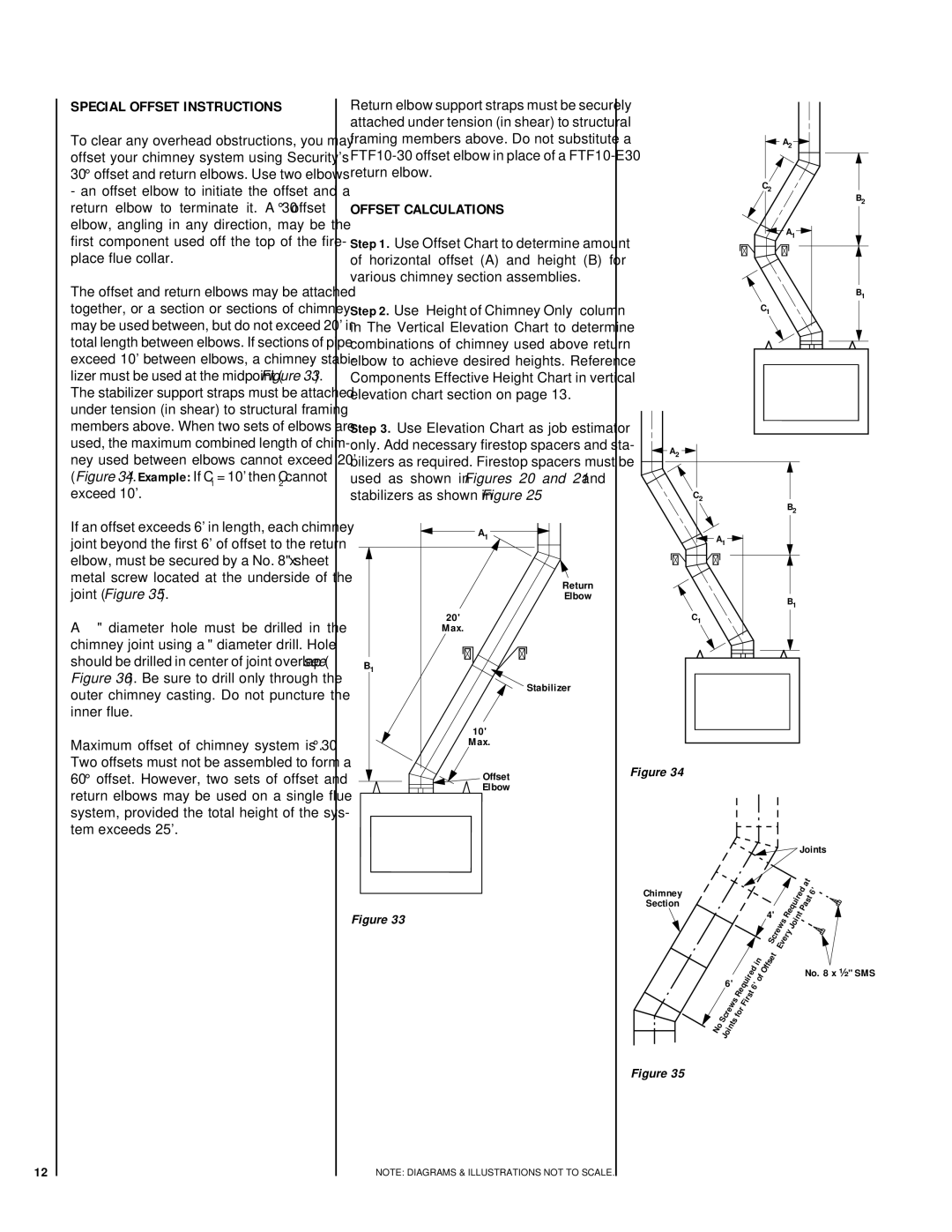 Lennox Hearth LSO-43 installation instructions Special Offset Instructions, Offset Calculations 