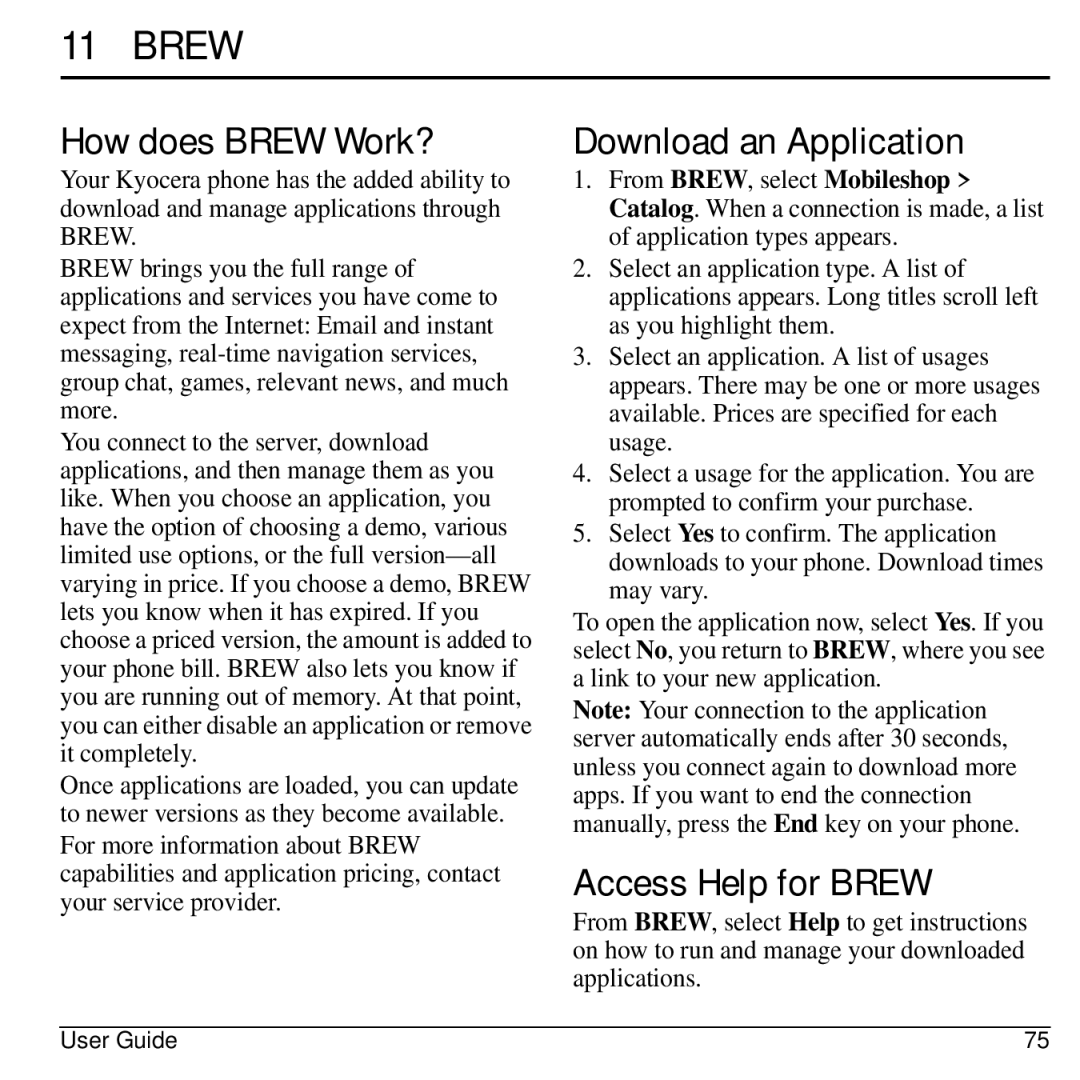 Lennox Hearth M1400 manual How does Brew Work?, Download an Application, Access Help for Brew 