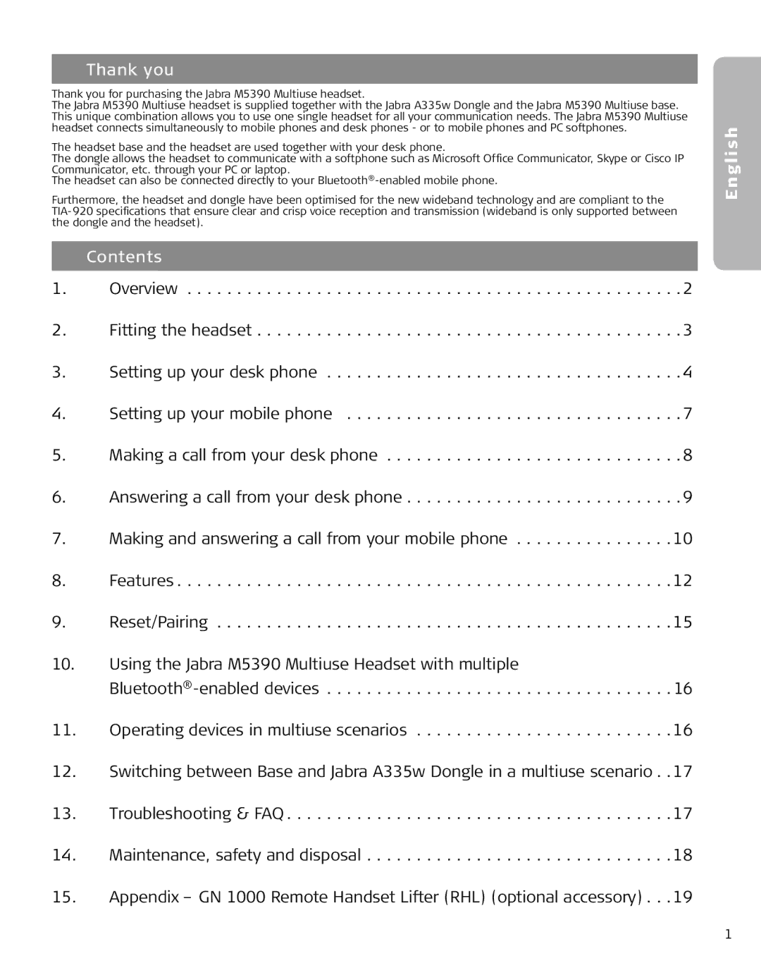 Lennox Hearth M5390 user manual Thank you, Contents 