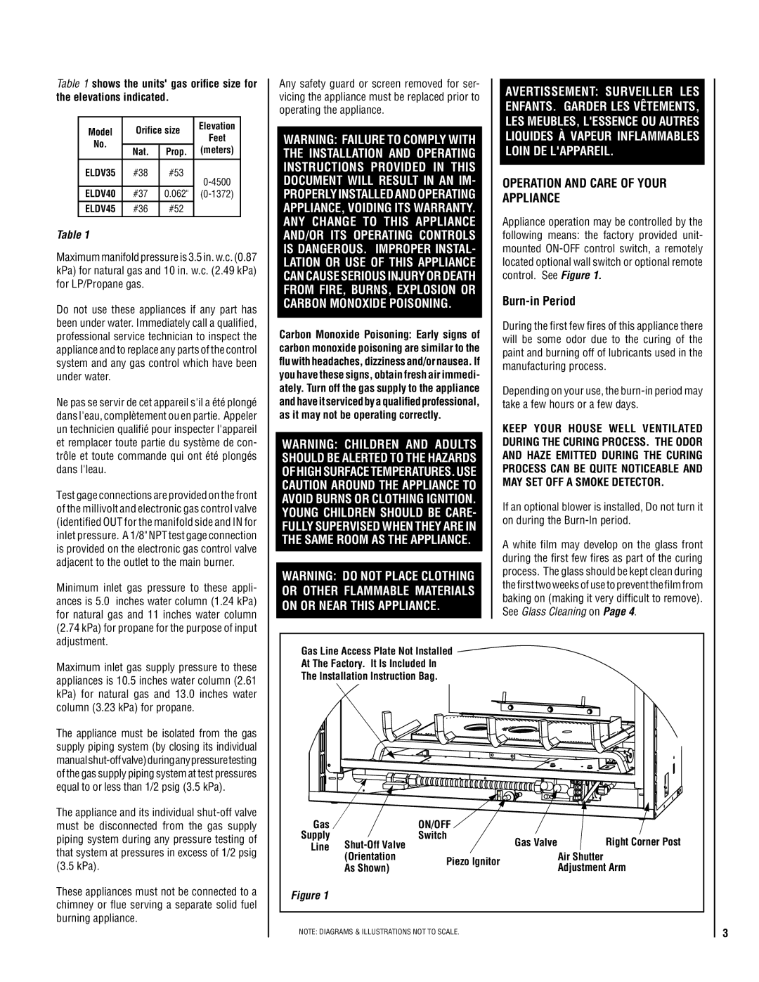 Lennox Hearth EN54-VDLE, MN04-VDLE, MP53-VDLE, MP54-VDLE Operation and care of your appliance, Burn-in Period, Adjustment 